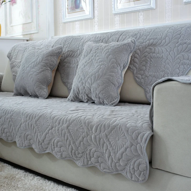 embroidered flannel sofa covers