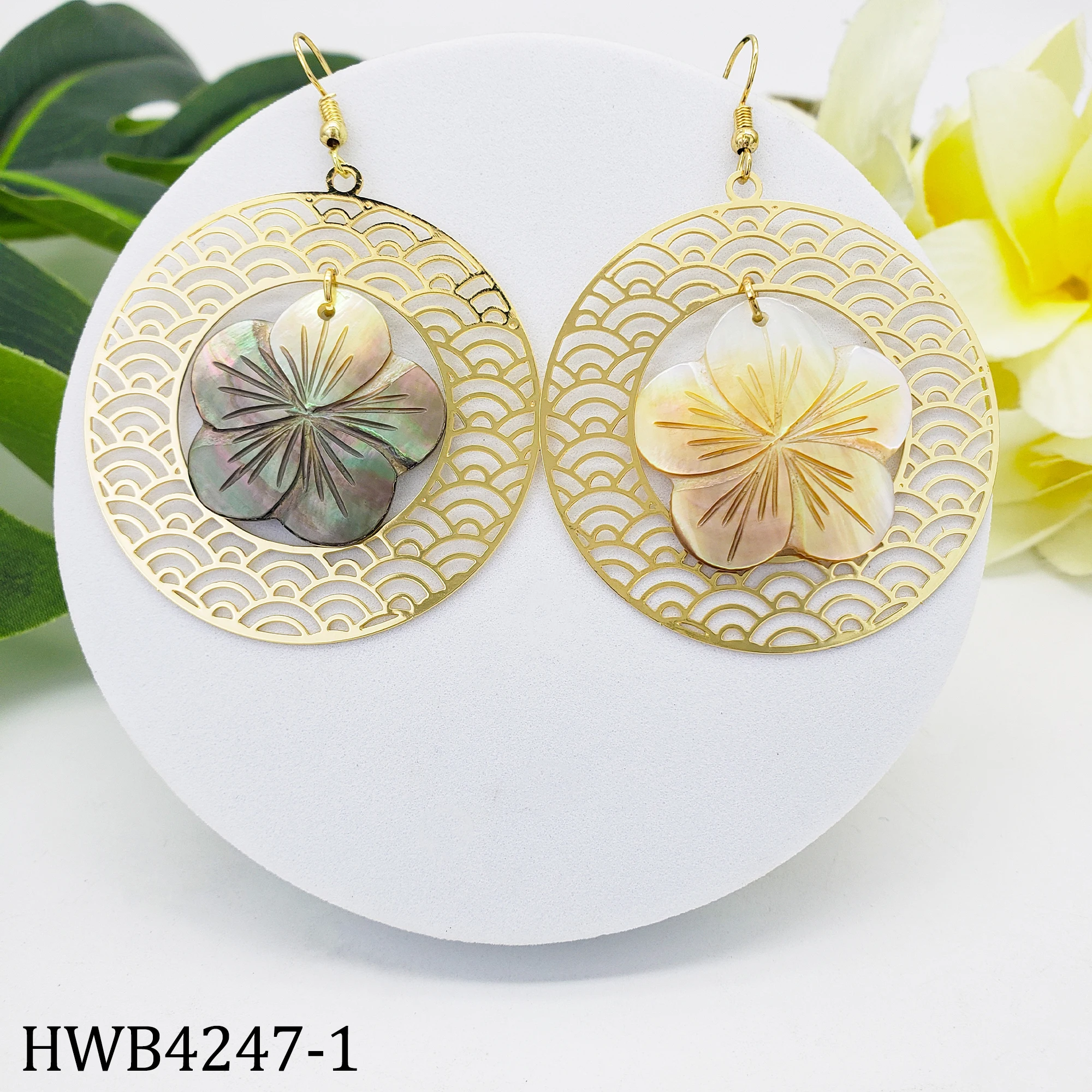 

Hawaiian Design Shell Drop Earrings For Women Samoan Jewelry Wholesale