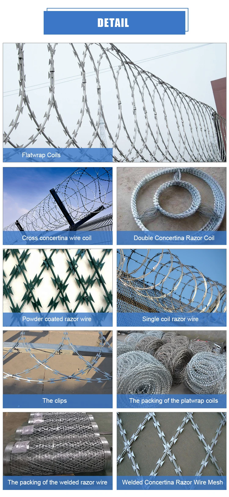 China Supplier Concertina Razor Wire Triple Strand Concertina Wire
