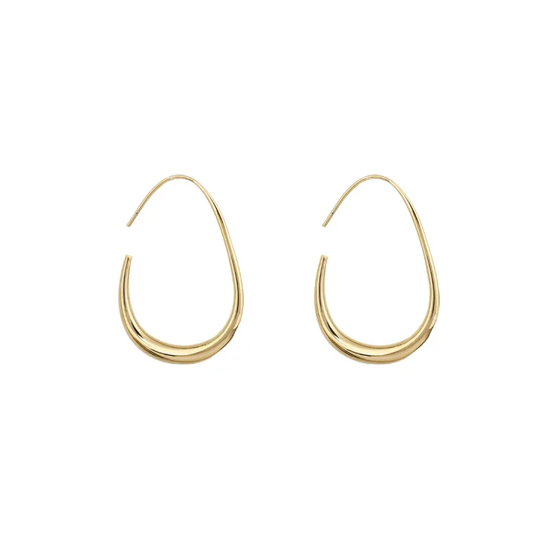 

Exaggerated Luxury Charm Oval Hoop Earrings Fashion Accessories Classic Earrings, Gold/silver