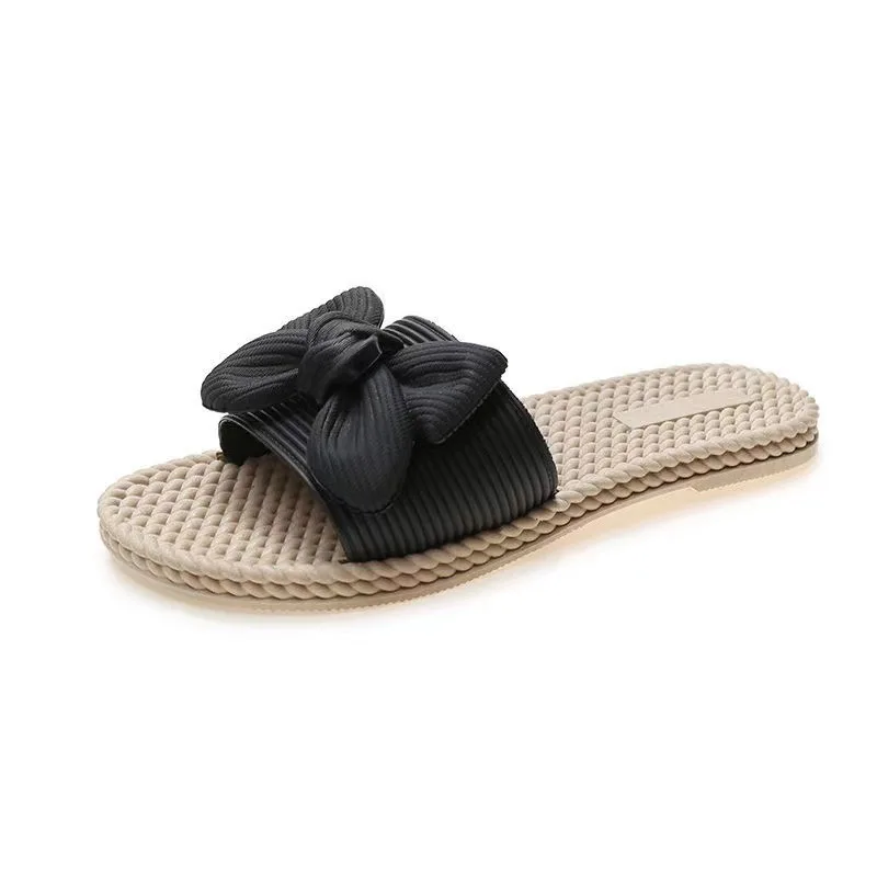 

Floral Pattern Bow Decor Slides Woman Slipper PVC Material Woman Slides Suitbale Wear Outdoor, Many colors