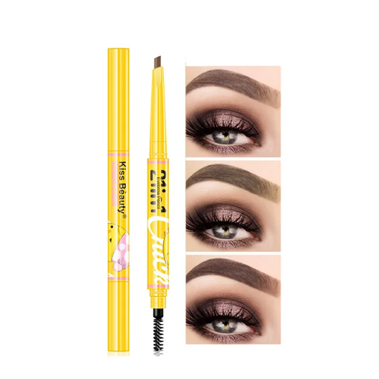 

Eyebrow pen 3 colors double head Auto 2 in 1 eyebrow pencil eyebrow concealer pencil custom label