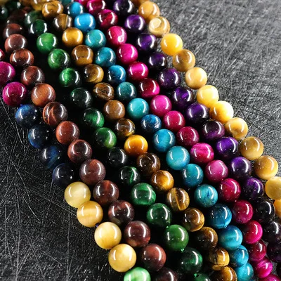 

Factory Price 4mm 6mm 8mm 10mm 12mm Smooth Round Beads Tiger's Eye Gem Stone Beads Jewelry Making