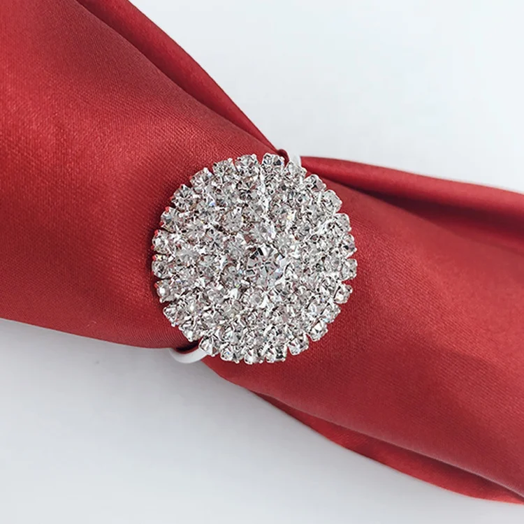 
Sparkle wedding dinner Crystal Rhinestones diamond metal napkin holder ring  (60762319539)