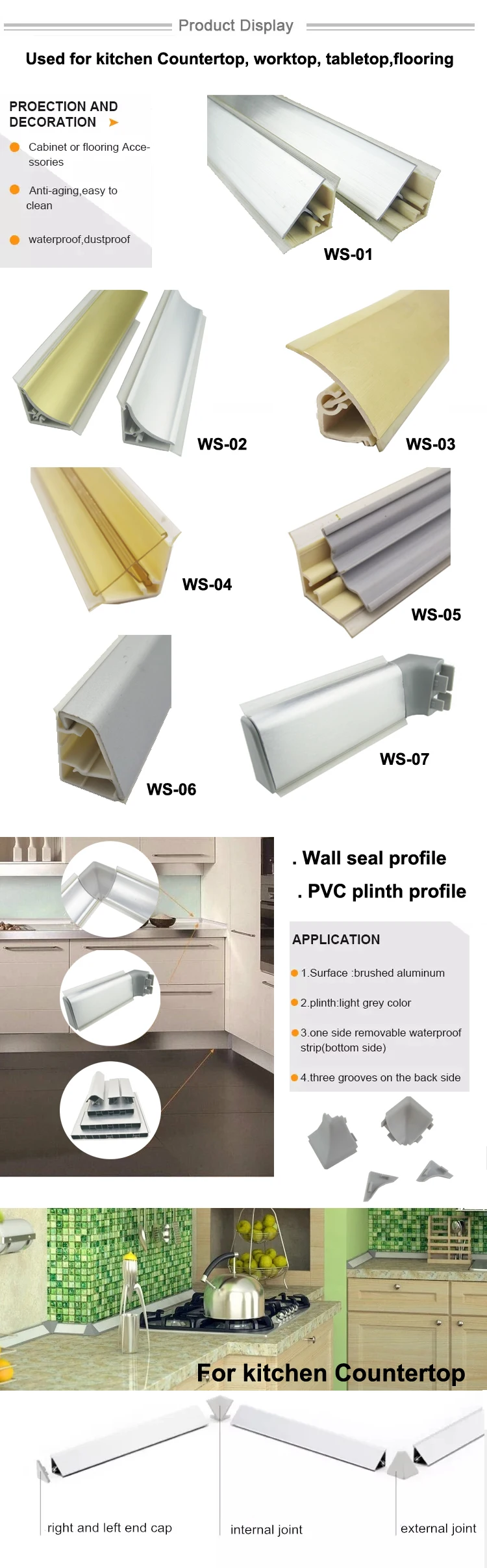 Pvc Plinth Kitchen Skirting Profile With Hpl Clip Buy Pvc Plinth