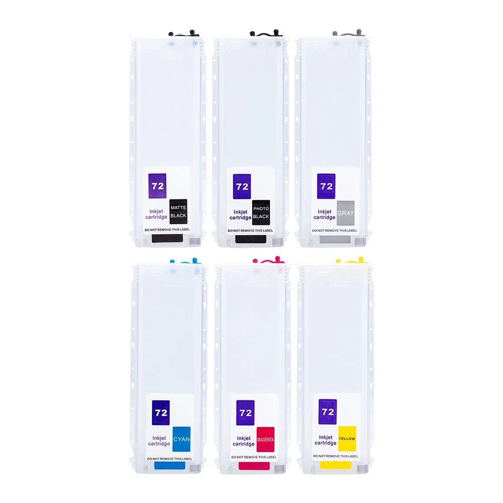Ocbestjet 280ML/PC 72 Refillable Ink Cartridge One Set for Sale for HP Designjet T790 T795 T770 T1120 T1200 T1300 Printer