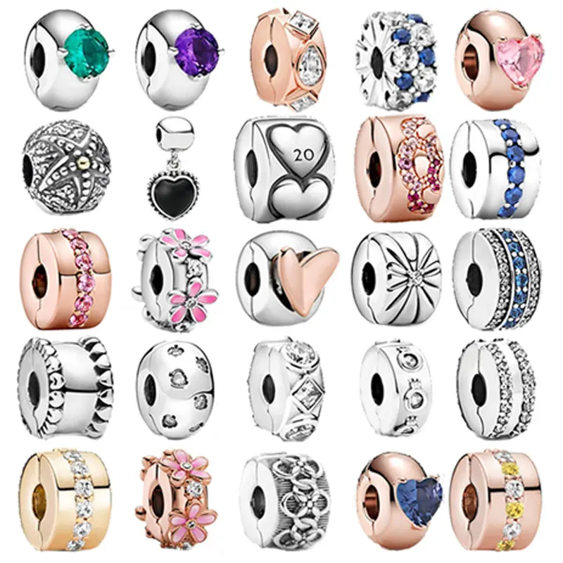 

Original Jewelry Sterling Silver New DIY Bracelet charm Heart Shaped Flower Charm High Quality Pendant spacers, Colors