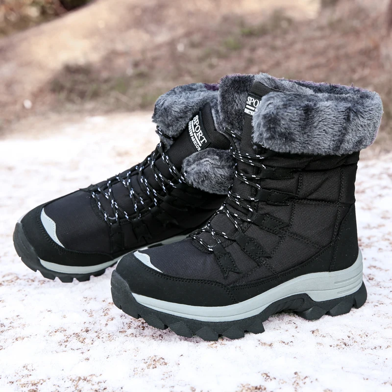 

New design winter women ankle boots shoes woman lady waterproof mid calf fur snow boots shoes woman with bow, 2color(black,red)