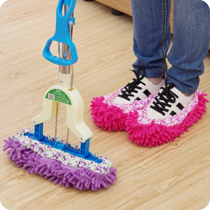 

Floor Polishing Shoes Cleaner Dust Cleaning House Foot Shoes 1 PC Mop Slipper
