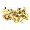 Brass Chicago Screw with Floral Pattern Designs Cambered Head for Belt Buckle