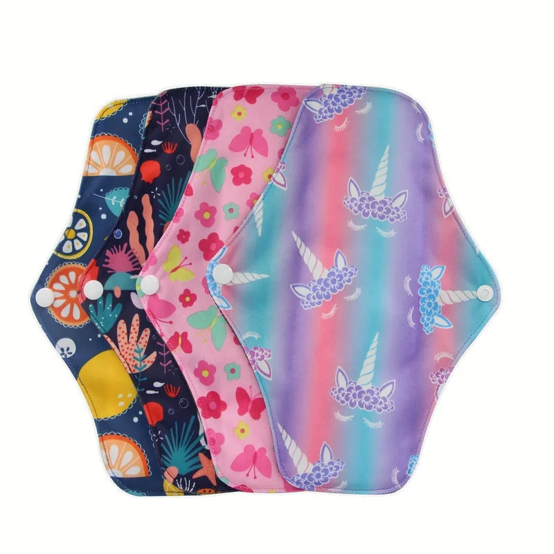 

Ohbabyka Wholesale Reusable Ladies Pads Each Pad in One Opp Bag Panty Liner Washable and Reusable Cloth Super Absorbent OEM ODM, More than 200 patterns to choose ladies pads