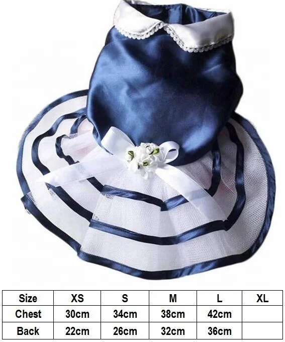 
Wholesale Cheap Navy Blue Dress for Pet Summer Tutu Dog Dress 