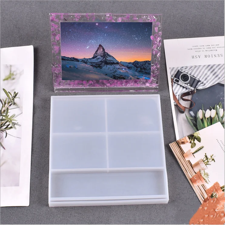 

LOVE'N LV356F Amazon online DIY crystal drop mold modern practical large square photo frame silicone mold epoxy resin mold