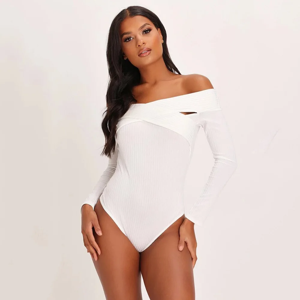 

KQ-029 New style sexy ladies off shoulder one piece jumpsuits women long sleeve rompers jumpsuit clothing, As picture