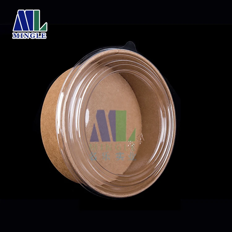 
500ml 750ml 1000ml 1100ml 1300ml Disposable Kraft Paper Bowl Take Away Salad Bowl with Lid 