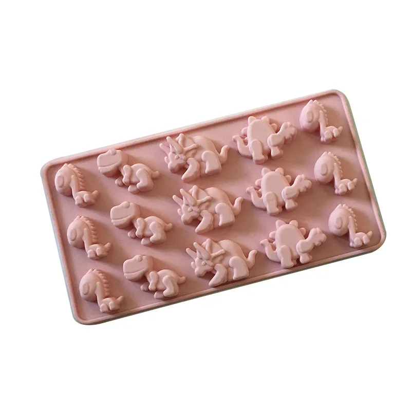 

Amazon hot sale 15 dinosaur ice cube jelly mold Chocolate silicone mold Handmade soap ice cream mousse jelly mold, Random color