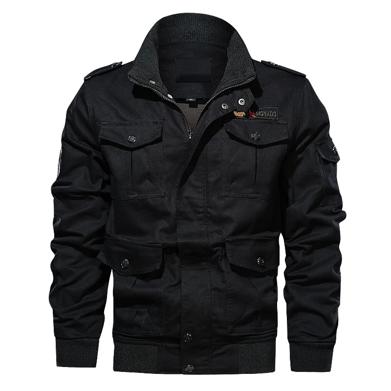 

Winter Thickening Fleece Warm Military Style Track Jacket Men Plus Size Bomber Jacket Coat