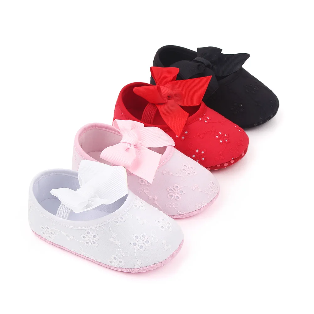 

wholesale baby shoes girls beauty bow princess shoes soft sole toddler shoes, Black/pink/red/white