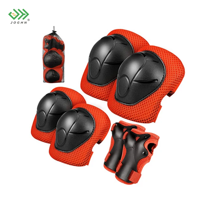 

JOGHN Kids Knee Elbow Pads Sports Wrist Guard 6PCS Sports Safety Protector Skate scooter cycling bike Protective Gear, Pink, black, blue, red, light green yellow, orange, gray, sky blue