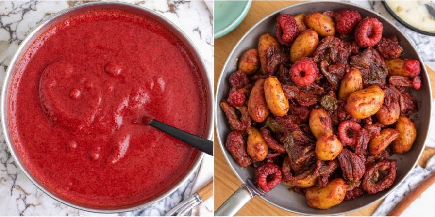 Assorted dishes featuring raspberry chipotle marinade