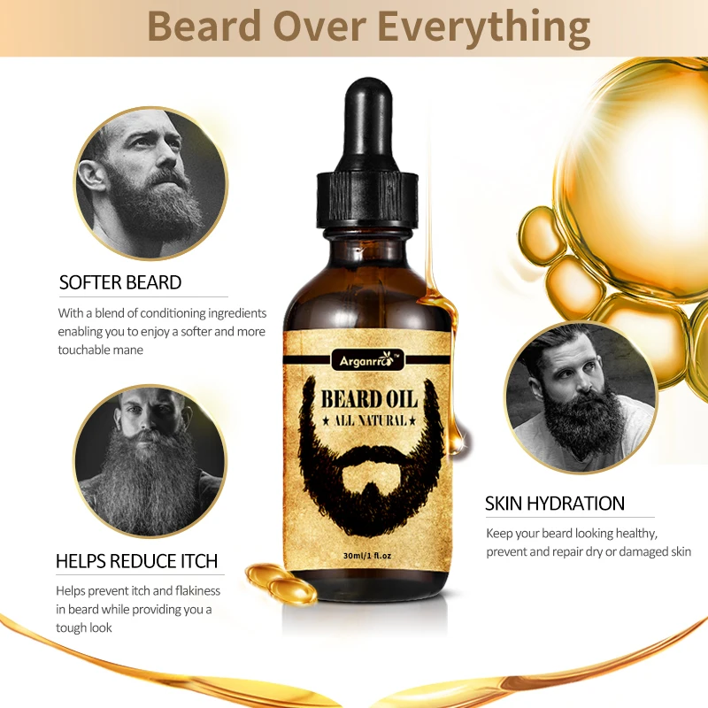 
Oem private package beard growth oil for men beard growth moisturizing ,can get 100 pcs combs for free 