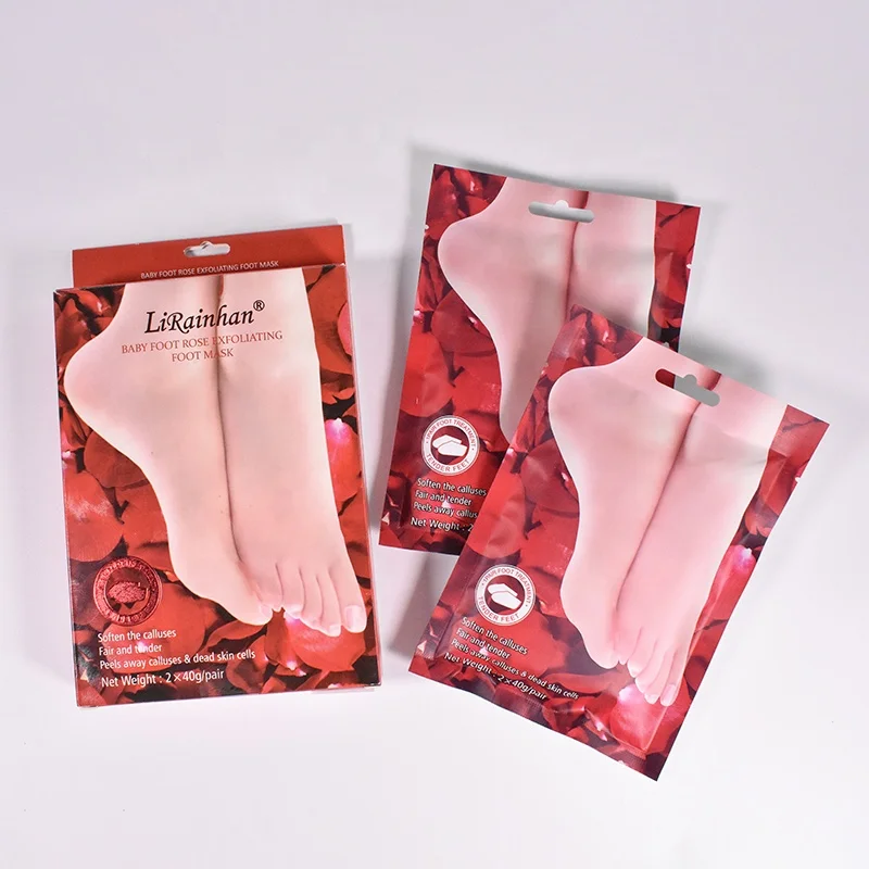 

Wholesale natural organic Red Rose foot peel mask peeling nourishing exfoliating foot mask