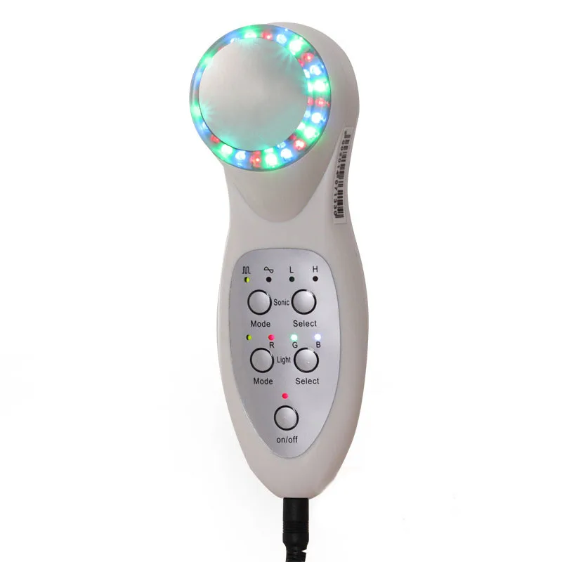 

Ultrasonic 7 LED Photon Lights Lifting Face Skin Wrinkle Massage Tool 100V-240V Skin tenderness, White or customozied
