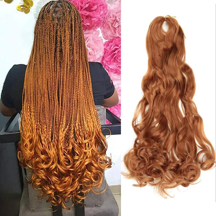 

SW001 24inch Loose Wave Spiral Curl Braid Synthetic Hair Crochet Braiding Hair For Women Extensions French Curls, Pic showed