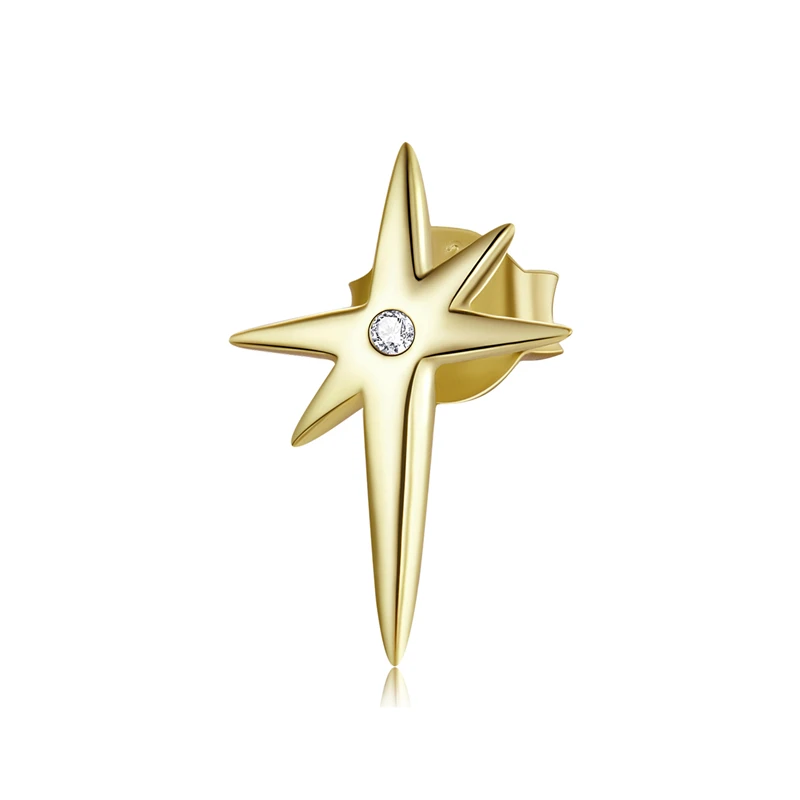 

SCE1091 Single gold plated 925 sterling silver star earring stud