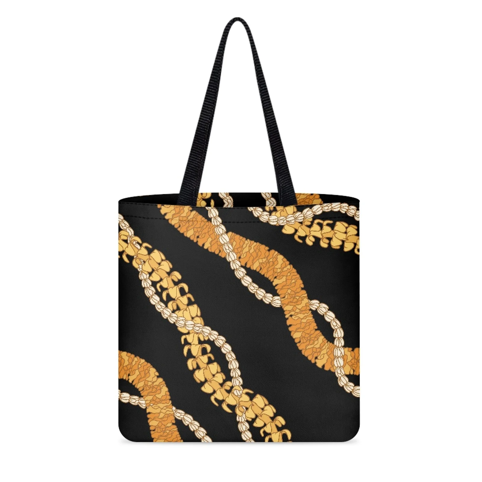 Wholesale Reusable Foldable Grocery Bags for Shopping Hawaiian Pattern Polynesian Tote Bag With Custom Logo Promotion Canvas Bag