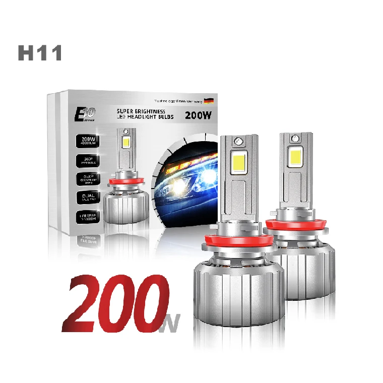 

Super Brightest E10 H11 LED 200W 48000LM 6500K 7545 Chip H1 H4 H7 H8 9005 9006 9012 Canbus LED Headlight Bulb For Car