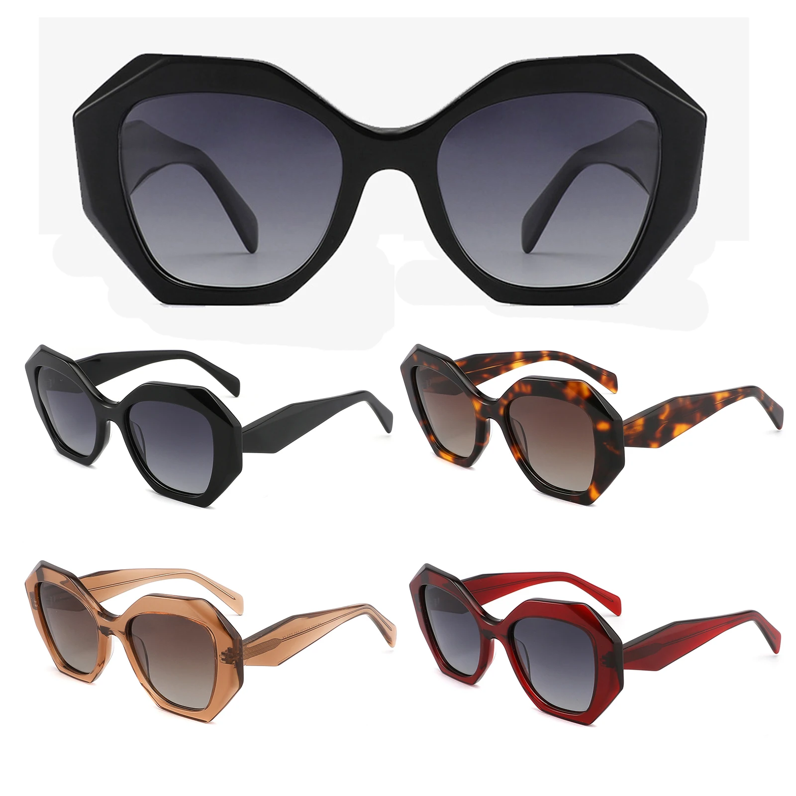 

2023 High end oversized designer sunglasses unisex luxury polarized acetate sun glasses women