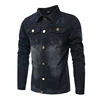 Denim Jacket Ripped Distressed Jeans Jacket Rugged Trucker Jacket For Men Plus Size