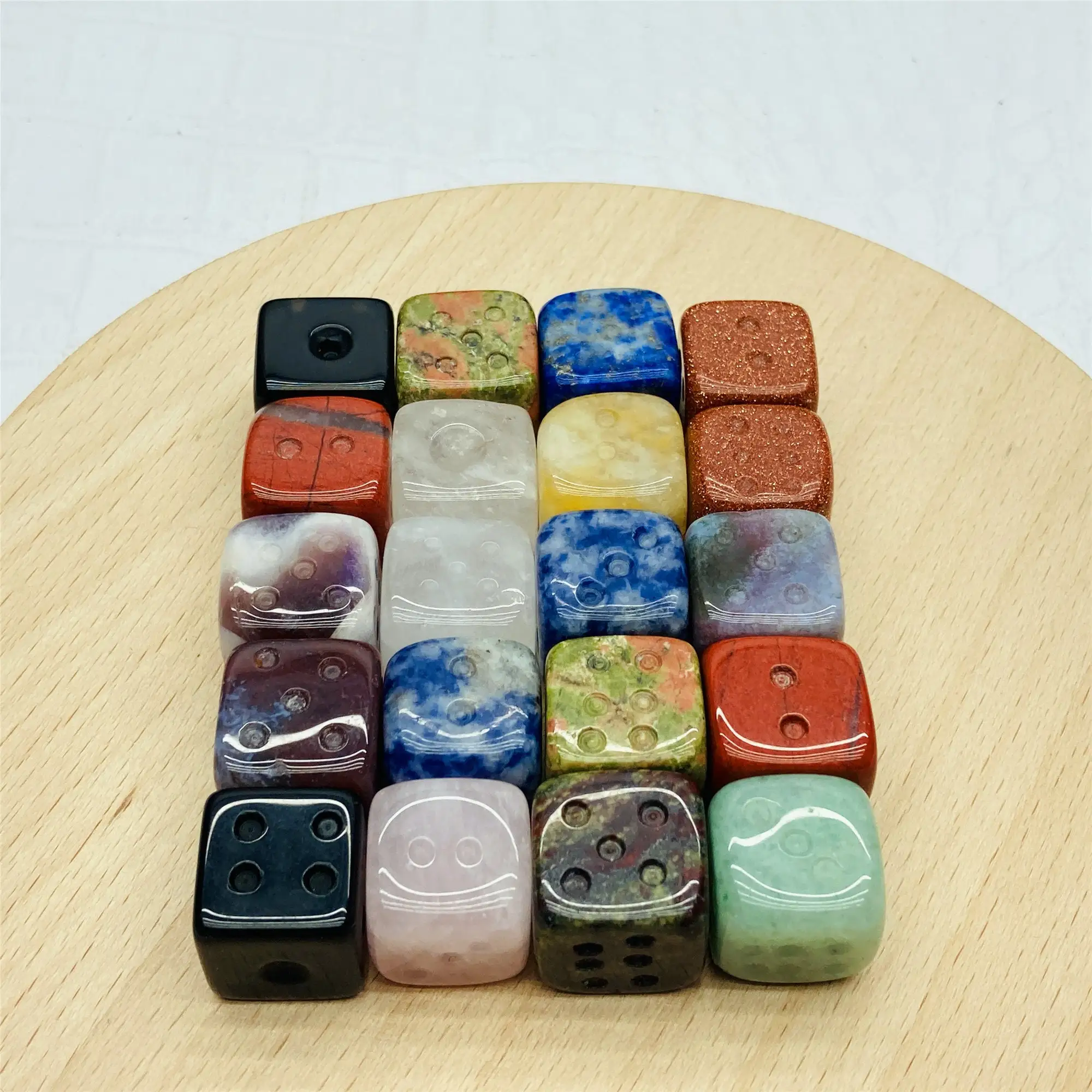 

Natural Gemstone Hand carved Mix Mini Dice Cube Reiki Healing Gifts for Game and Home Decoration