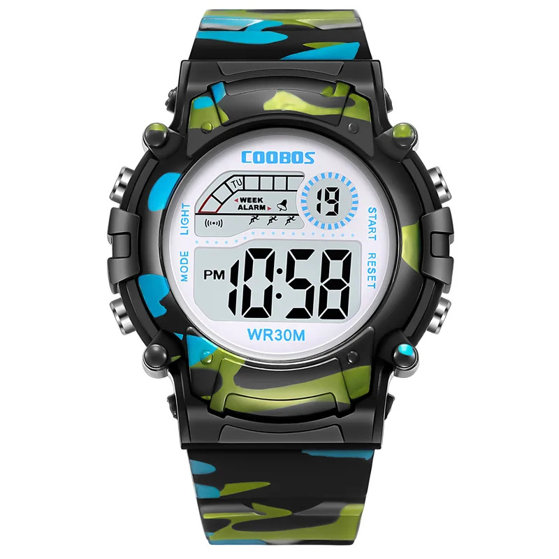 

Fashion Kids Watches LED Colorful Flash Digital Waterproof Clock For Boys Girls Date Week Creative Children's Watch