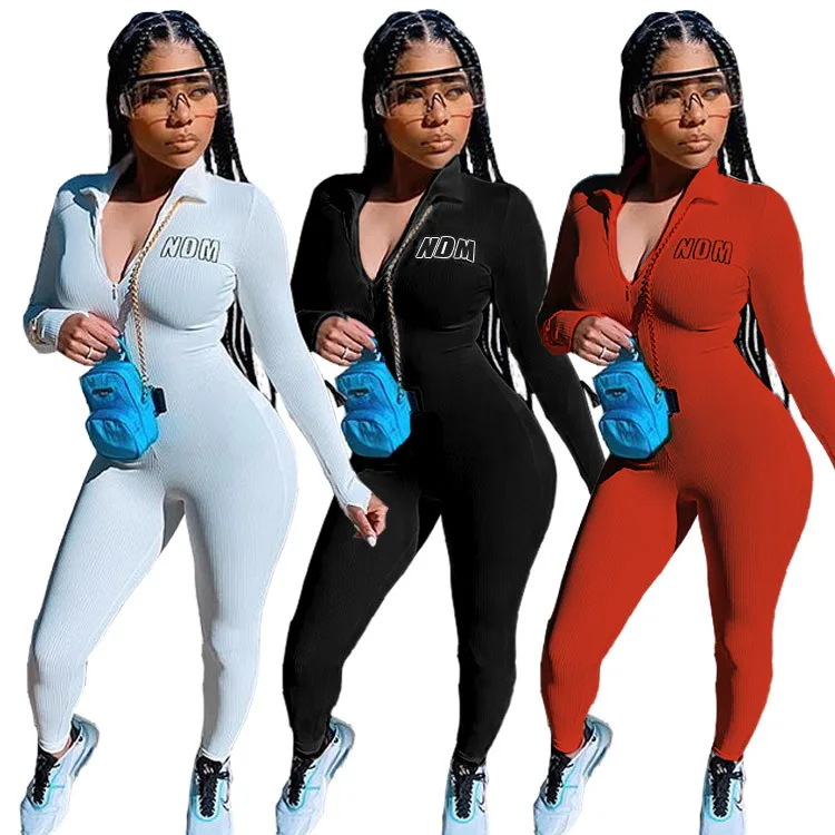 

Fashion hot selling style women's positioning letter printing long-sleeved casual sports jumpsuit long-sleeved clothing