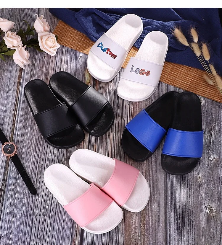 
plastic outdoor soft custom logo children slippers, PVC summer beach pink blank children and kids logo slide sandal 