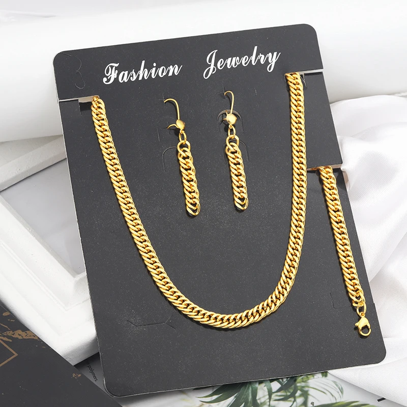

JXX JSD-26 Necklace 24K Gold Plated Chain Roll + 24K Gold Plated Chunky Cuban Chain Necklace, Color