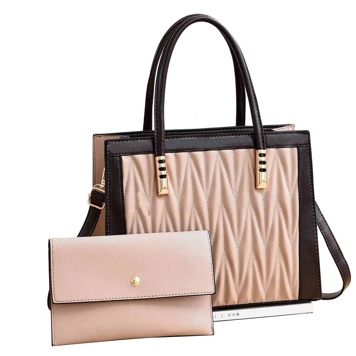 

Women Fashion Handbags Wallet Tote Bag Shoulder Bag Top Handle Satchel Purse Set 2 pcs