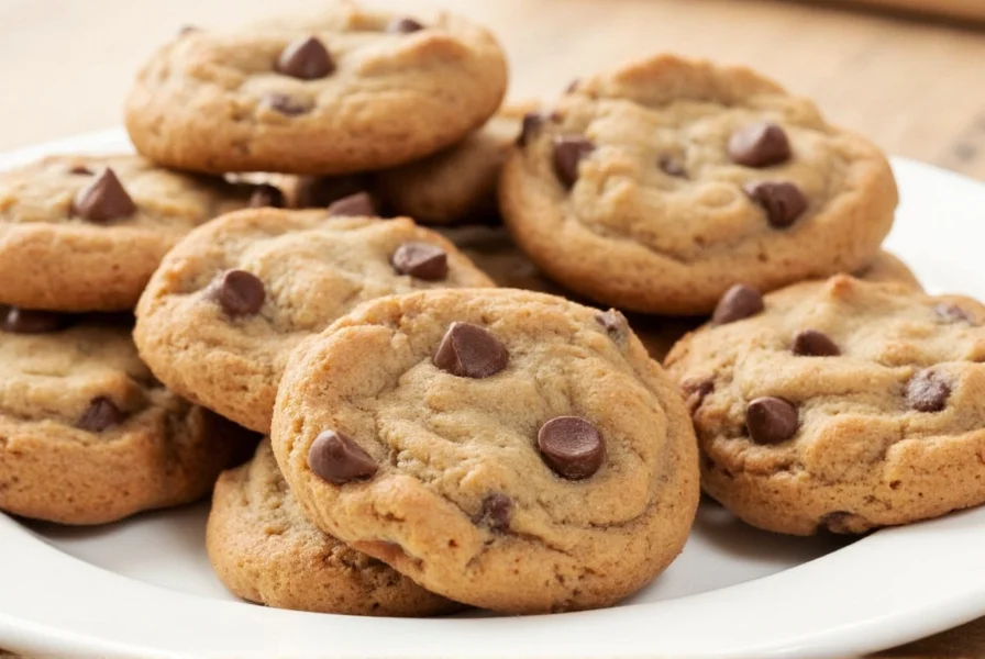 Close-up of freshly baked cinnamon chocolate chip cookies showing golden edges and melted chocolate chips