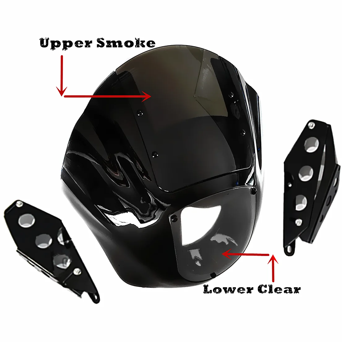 
Black ABS Quarter Fairing with Clear PC Windshield for Harley 86-94 FXR and 95-05 Dyna Models 