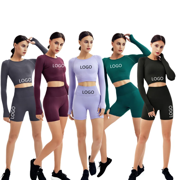 

Hot Sale Ropa Gym Top Deportivo Fitness Clothes Activewear Work Out Tops Sustainable Red Sports Bra Yoga Shorts Set Active, Accept customized colors