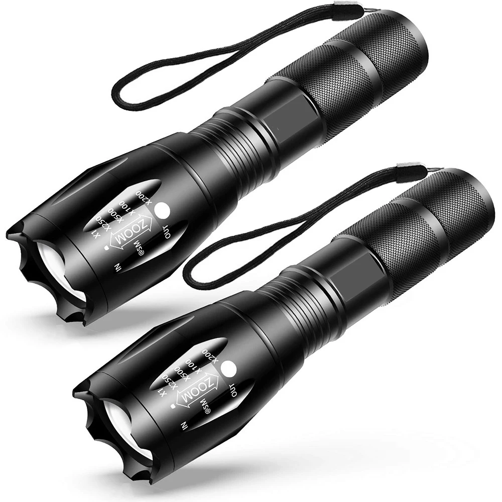 

Hand Led Light,Outdoor 1200 Lumen Xml T6 Waterproof Led Zoomable Tactical Self Defensive Camping Flashlight