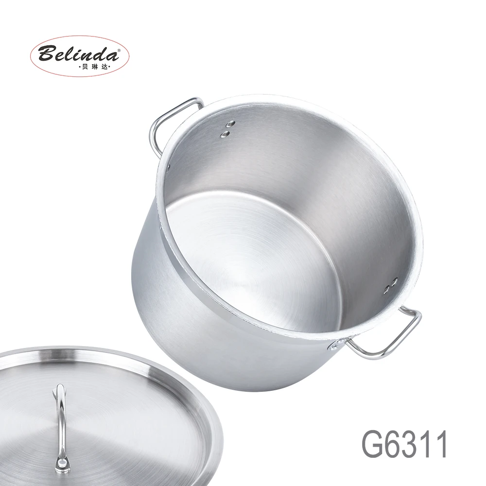 Induction Bottom Durable Restaurant Kitchen Stainless Steel Big Pots For Cooking G6311 (8)