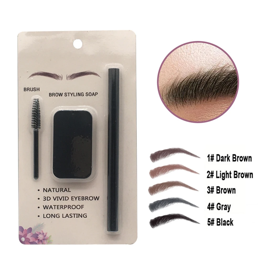 

High-quality Pigmentation Eyebrow Pencil Brush Set Private Label Easy To Wear Natural Factors Long Lasting Eyebrow Styling Soap, 6 colors