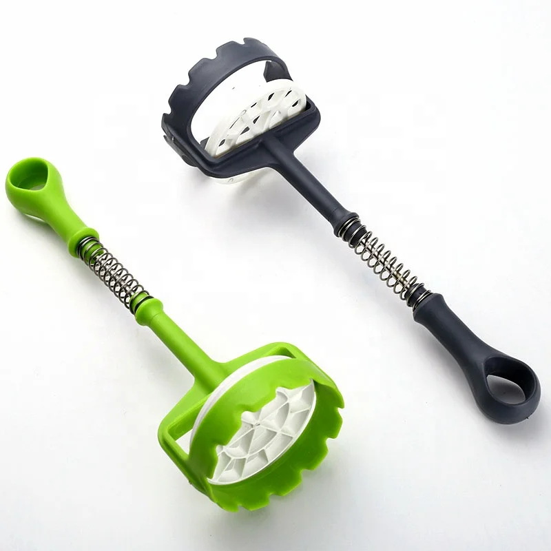 

Press type creative mashed kitchen mashed potato masher tool sweet potato masher press potato machine, Gray,green