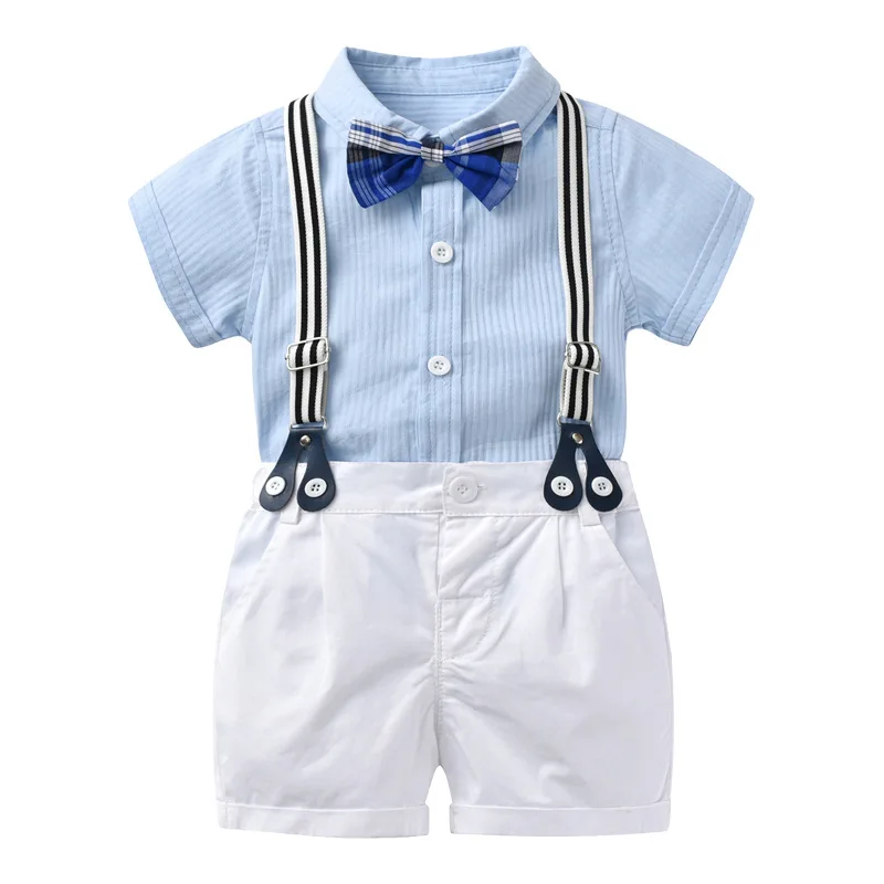 

High quality summer boy clothes rompers 100% cotton 2 pcs baby rompers clothing set