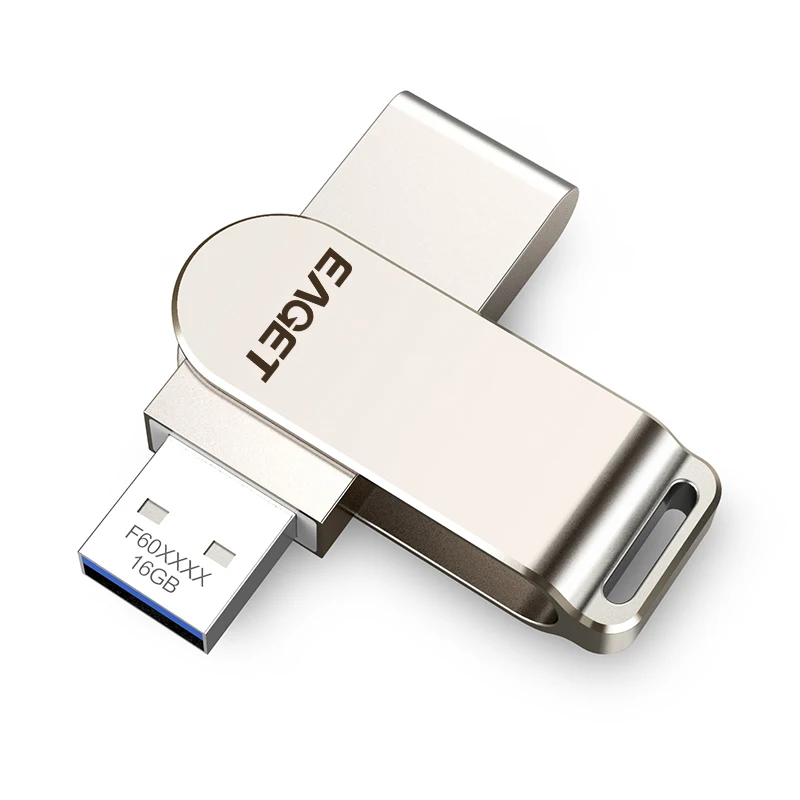 

EAGET F60 Matel U Disk 16GB 32GB 64GB 128GB 256GB Memory Stick USB3.0 Flash Drives For PC/Laptop/Notebook, Silver