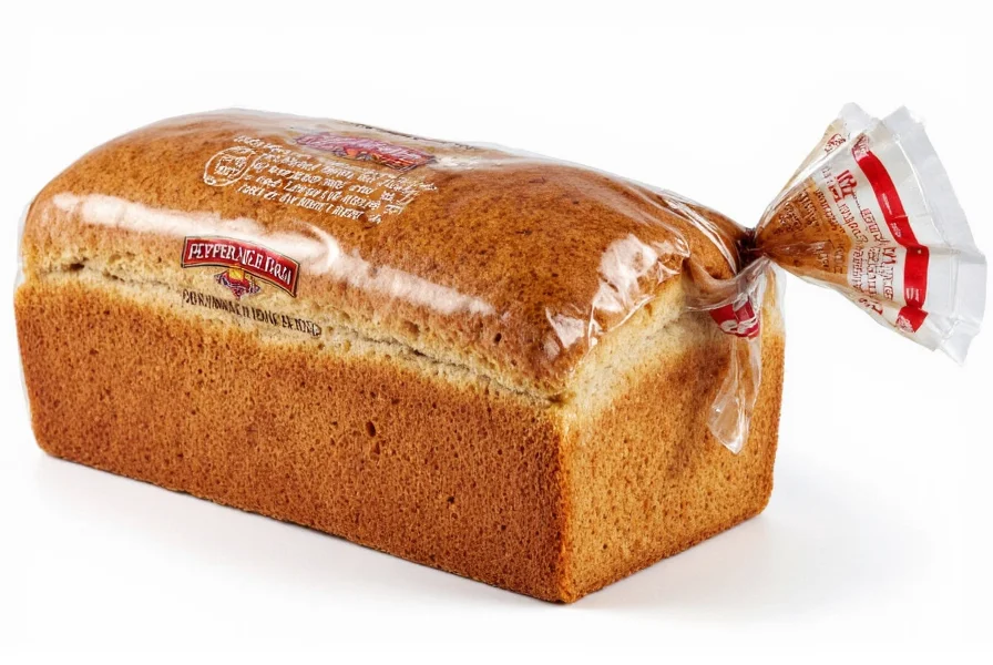 Nutrition facts label for Pepperidge Farm cinnamon bread displayed next to a sliced loaf