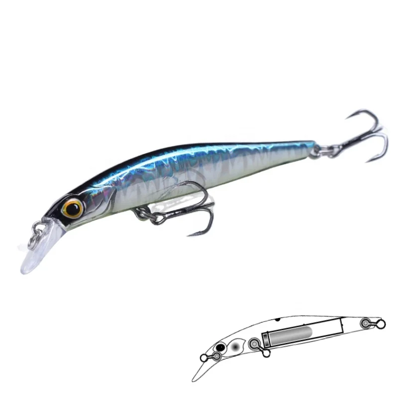 

KINGDOM 9506 Kingart Magnet Design Long Casting Rattle Ball Inside Sound Hard Bait Special Coating Sinking Minnow, 12 colors